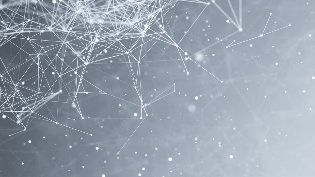 Abstract futuristic - Molecules technology with polygonal shapes on dark Loop background.