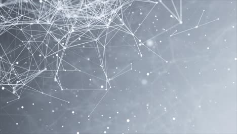 abstract futuristic - molecules technology with polygonal shapes on dark loop background.