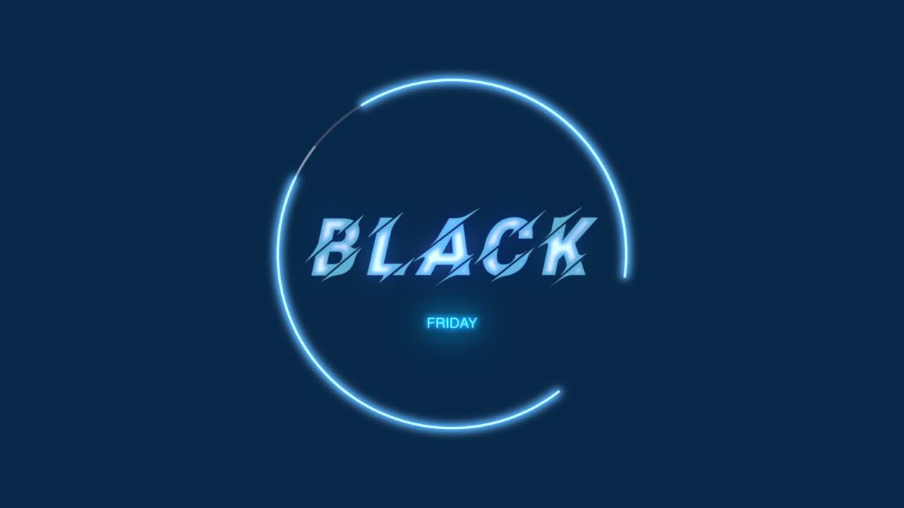 viernes negro con círculo de neón en degradado azul