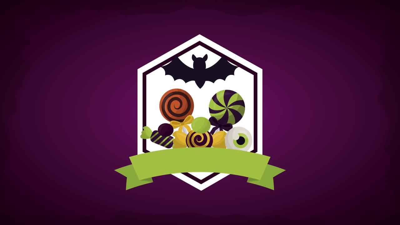 feliz celebración de halloween con murciélago y dulces