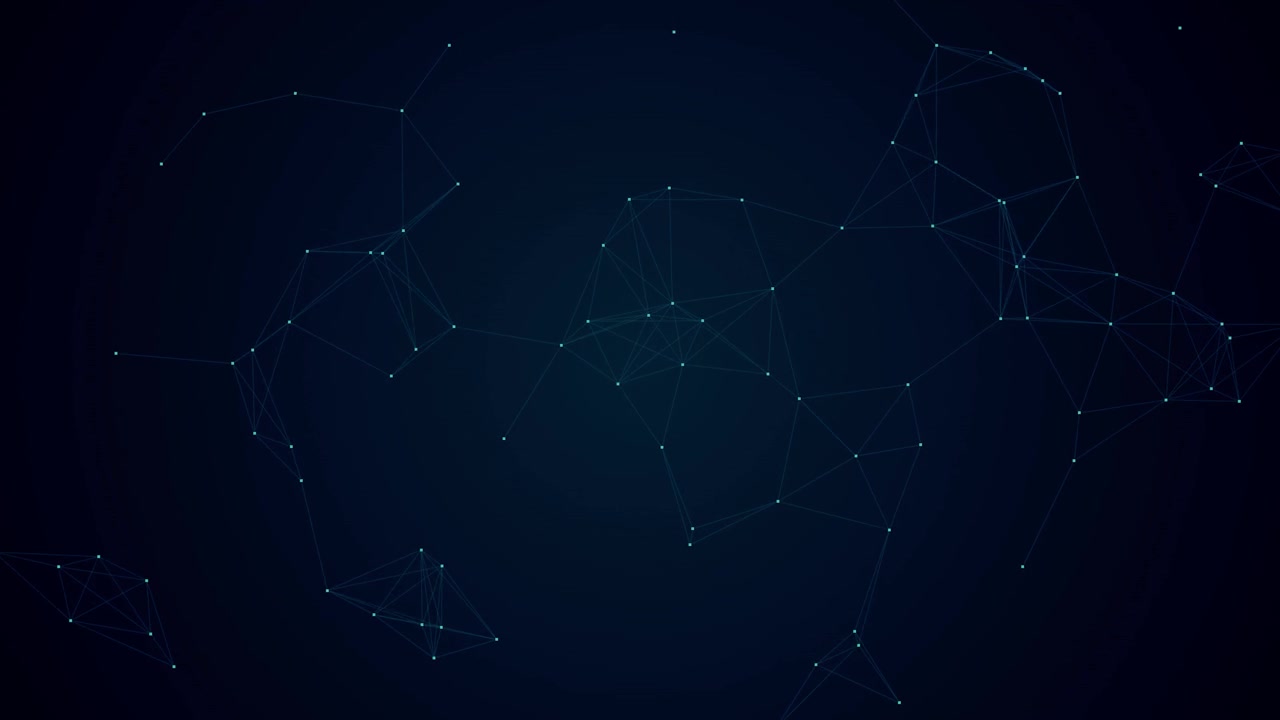 Abstract Digital Network Connection with Moving Dots and Lines
