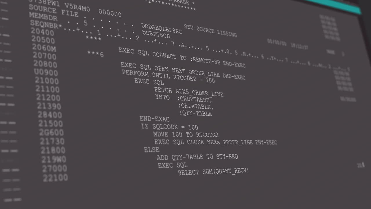 Digital animation of computer interface data processing and programming coding