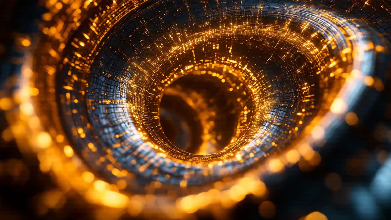 Abstract Golden Vortex | Premium Stock Video Footage