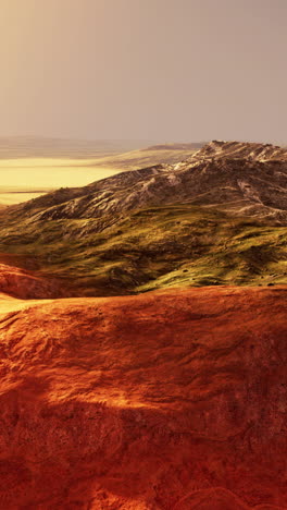 stunning sunset over a red desert mountain range