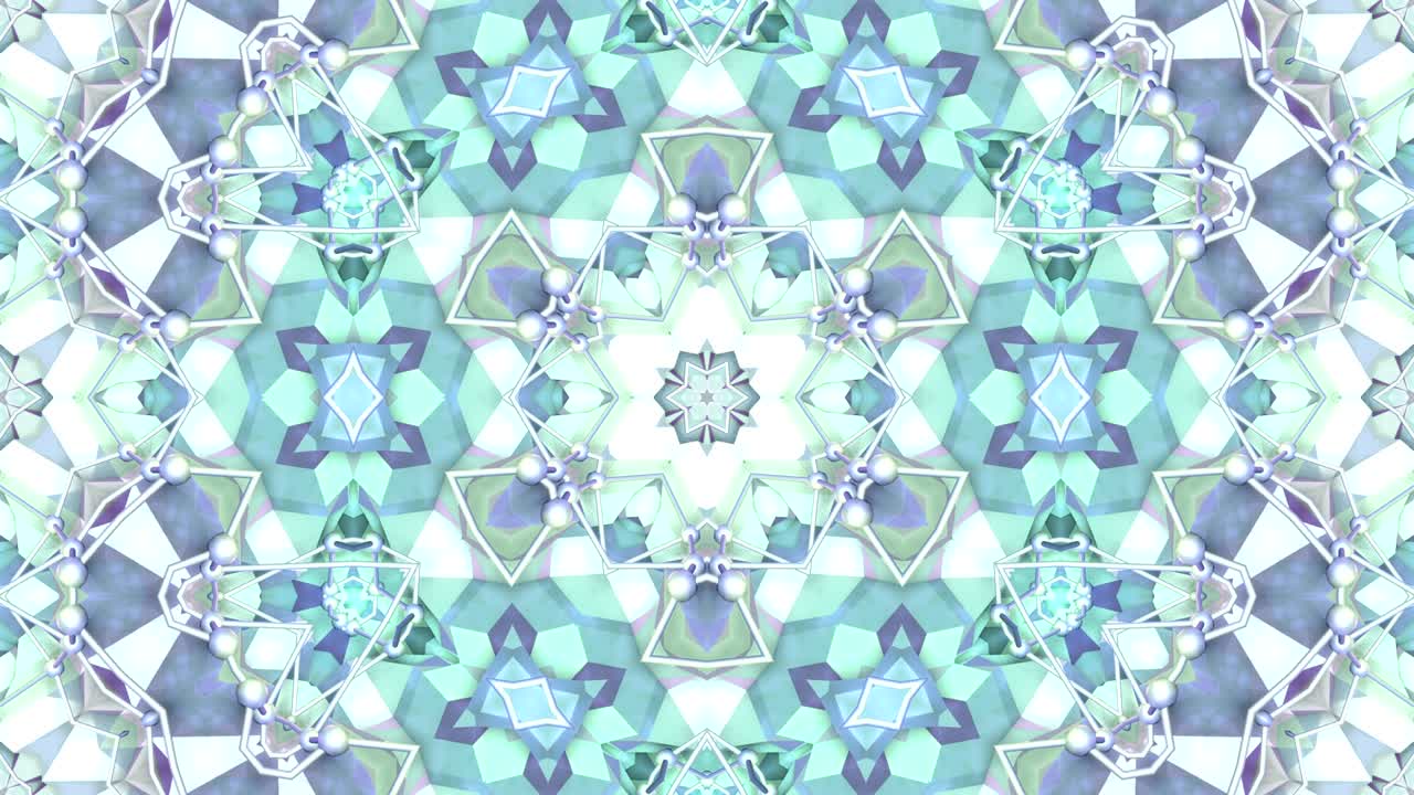 fondo abstracto poli geométrico bajo como un efecto de vidriera o caleidoscopio en movimiento en 4k. animación en bucle 3d, imágenes sin costuras en el popular estilo poli bajo. color azul v2