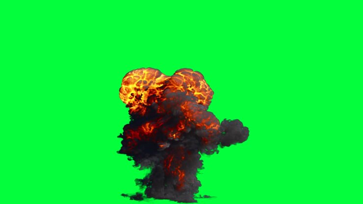 Explosion and Smoke Effect on Green Screen