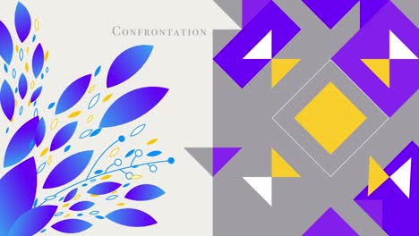 plantilla de arte cuadrado abstracto con elemento floral en video 4k.