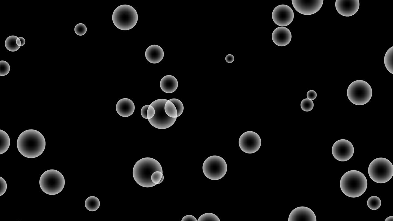 Rising bubbles on black background (seamless looping)