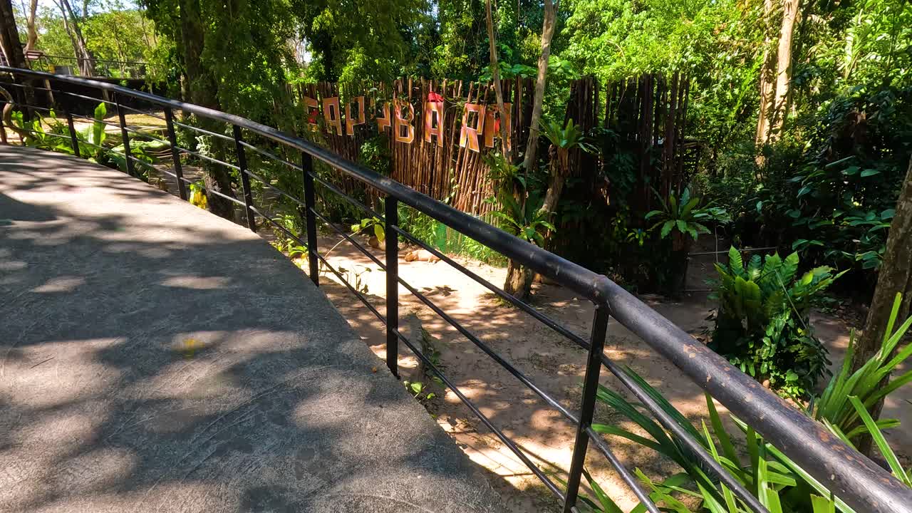 camino que conduce al recinto de capybara en chonburi