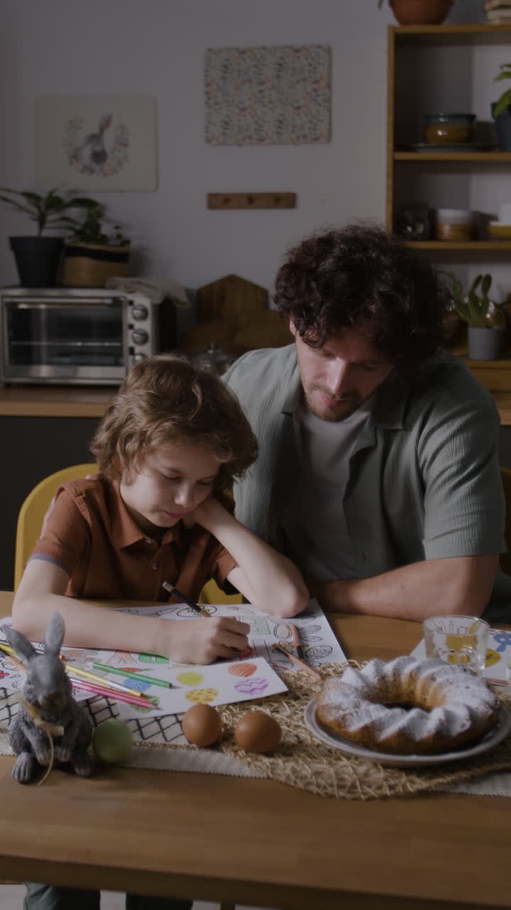 Family Celebrating Easter in the Kitchen