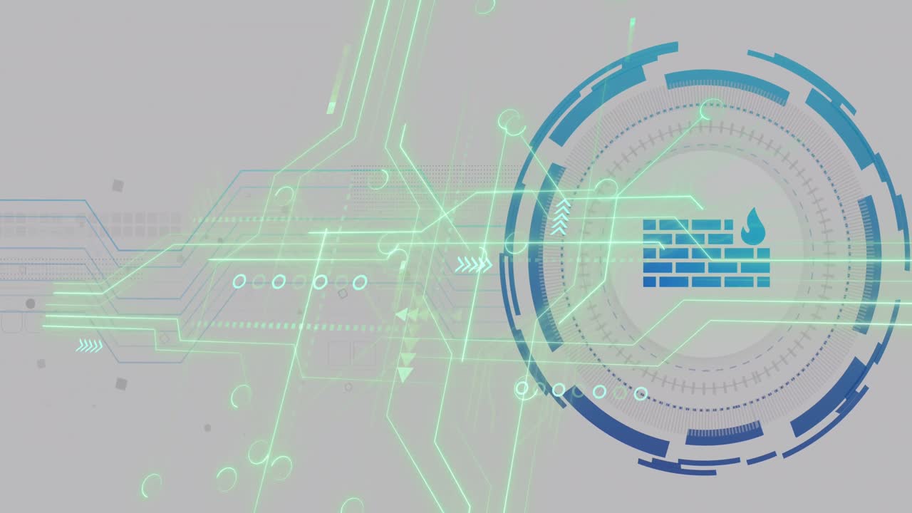 animación del icono de la pared sobre el procesamiento de datos en fondo blanco