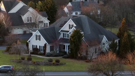 luxurious mansion in upscale, wealthy neighborhood in america