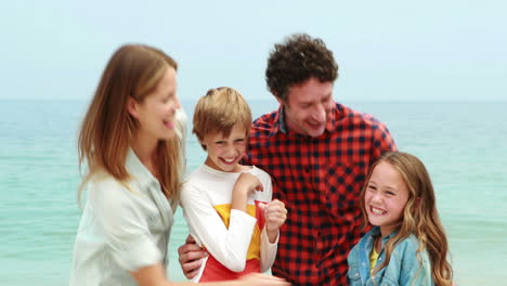 family doing tickle to each other