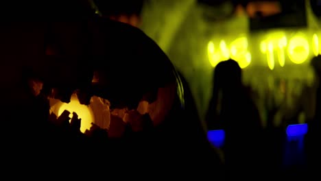 halloween party with jack-o'-lantern