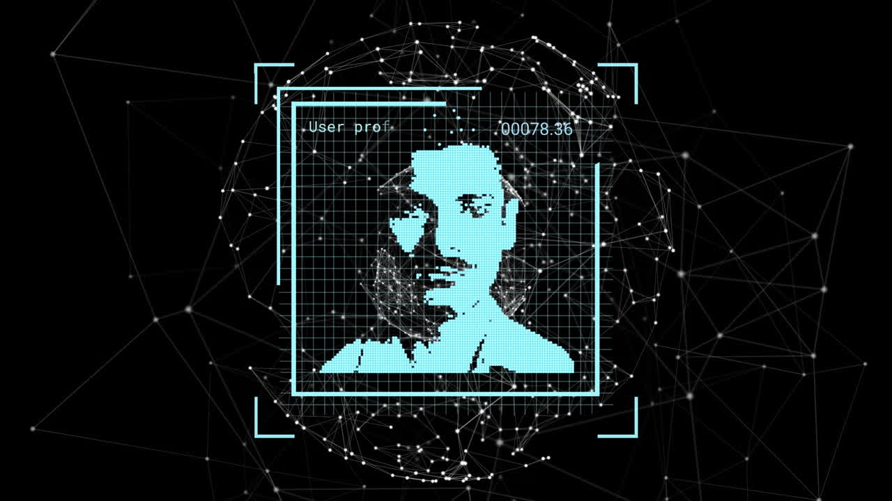 múltiples iconos de perfiles cambiantes sobre el globo de la red de conexiones contra un fondo negro