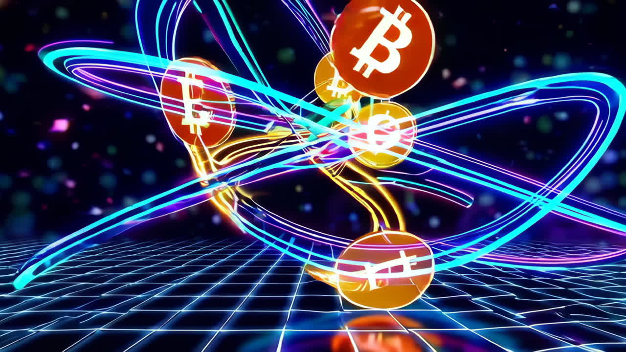 Cryptocurrency Neon Abstract Art