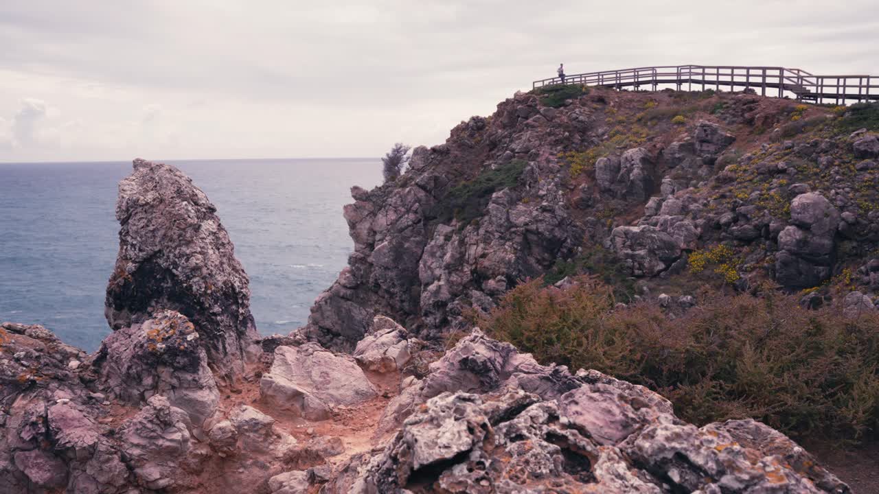 Seascape And Cliffs In Ponta da Piedade, Lagos, Portugal - Wide Shot