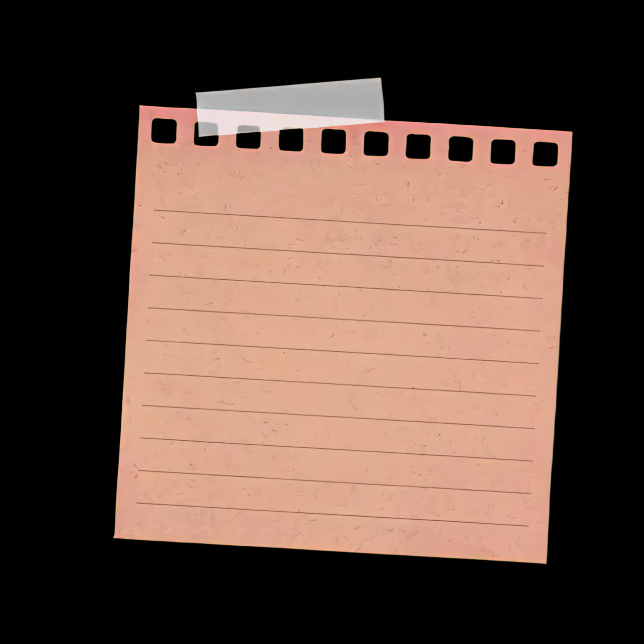 Vintage notepad paper design animation isolated asset, transparent 4K video, alpha channel, ProRes