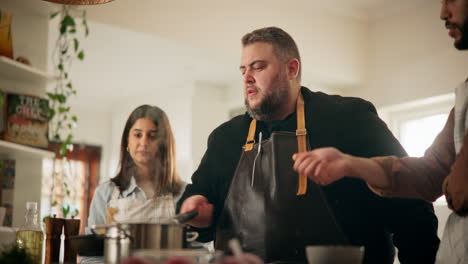 friends cooking together