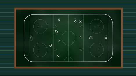 animation of sports game strategy on ruled paper background