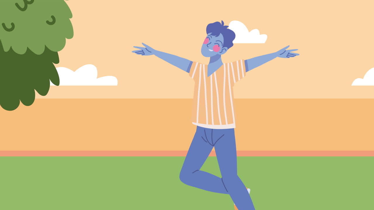 niño feliz en un parque