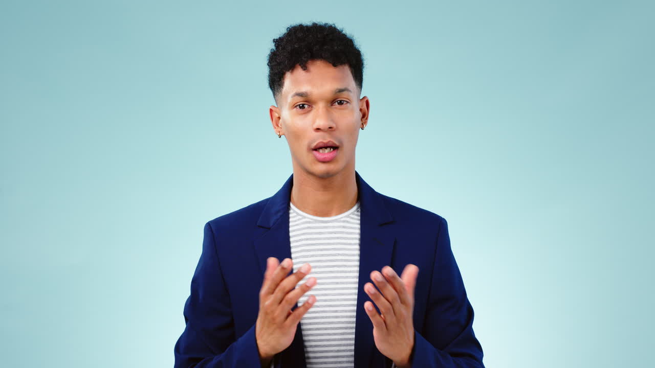 Face, talking and business man in video call