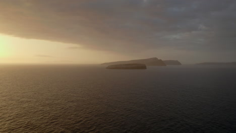 Aerial-Panoramic-view-of-Greek-islands-during-sunset