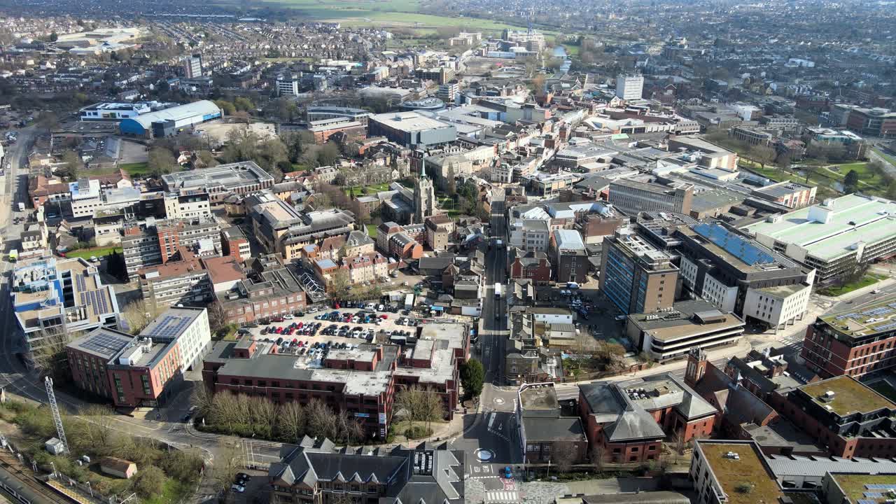 chelmsford essex reino unido imágenes aéreas centro de la ciudad