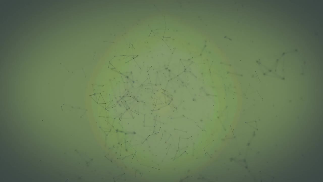 animación de una red de plexo verde que se mueve sobre un fondo verde