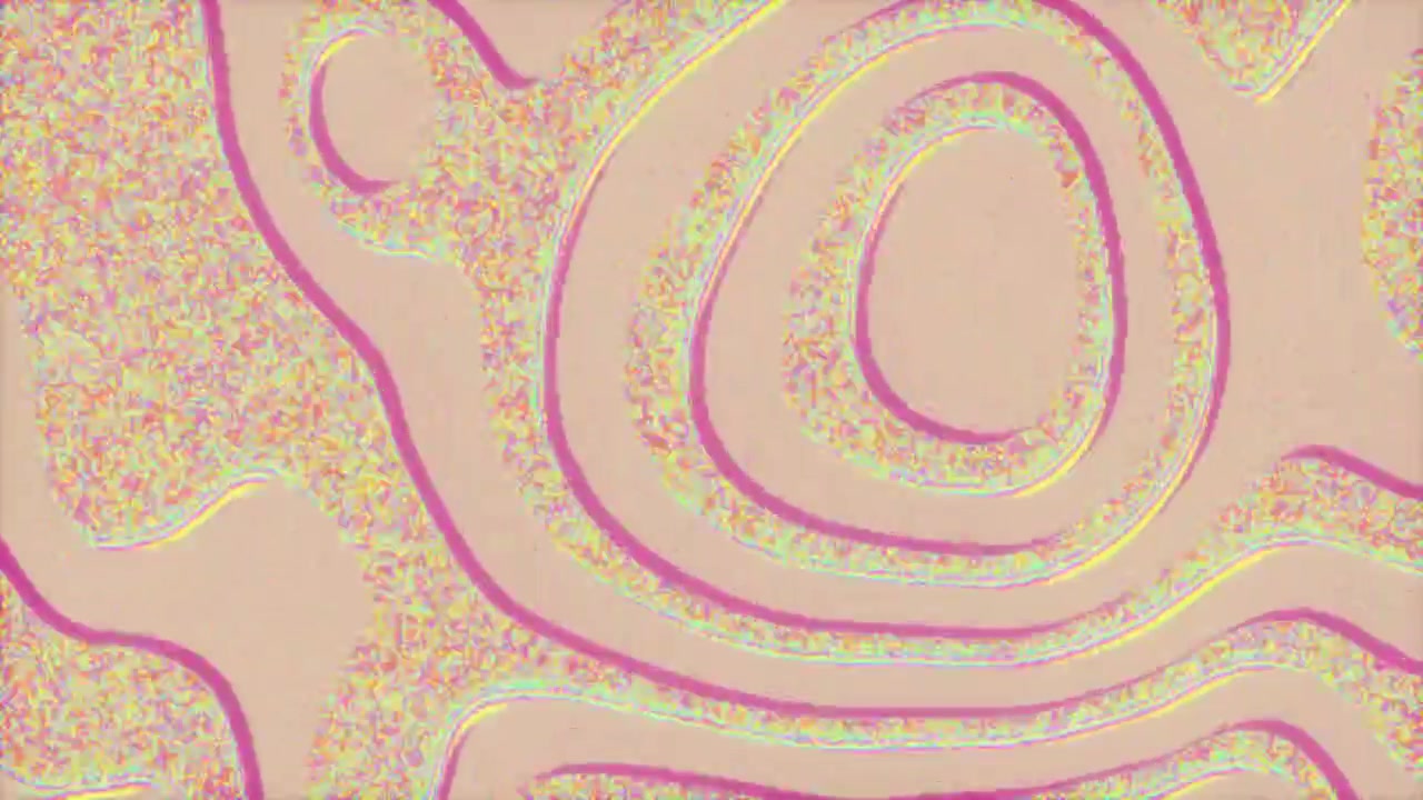 Loop di impulso liquido retrowave neon pastello, sfondo animato vorticoso con contorno minimale color crema beige.