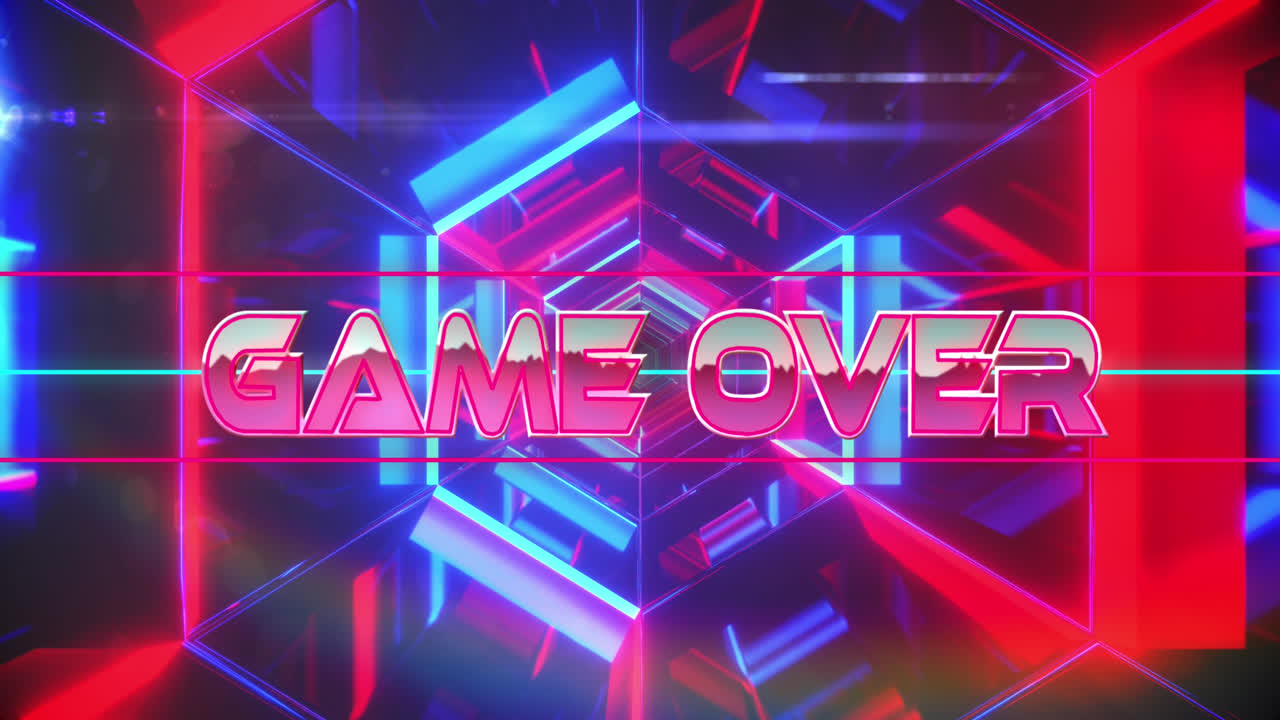 animação de jogo sobre texto sobre túnel digital em movimento