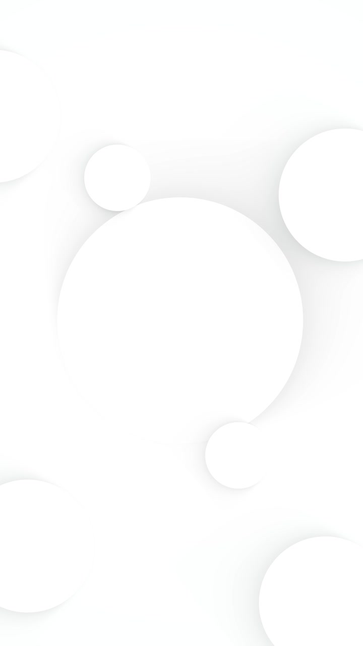 Diseño de círculo blanco simple, formas de papel en relieve, sombras suaves y estilo minimalista etéreo, aperturas limpias.