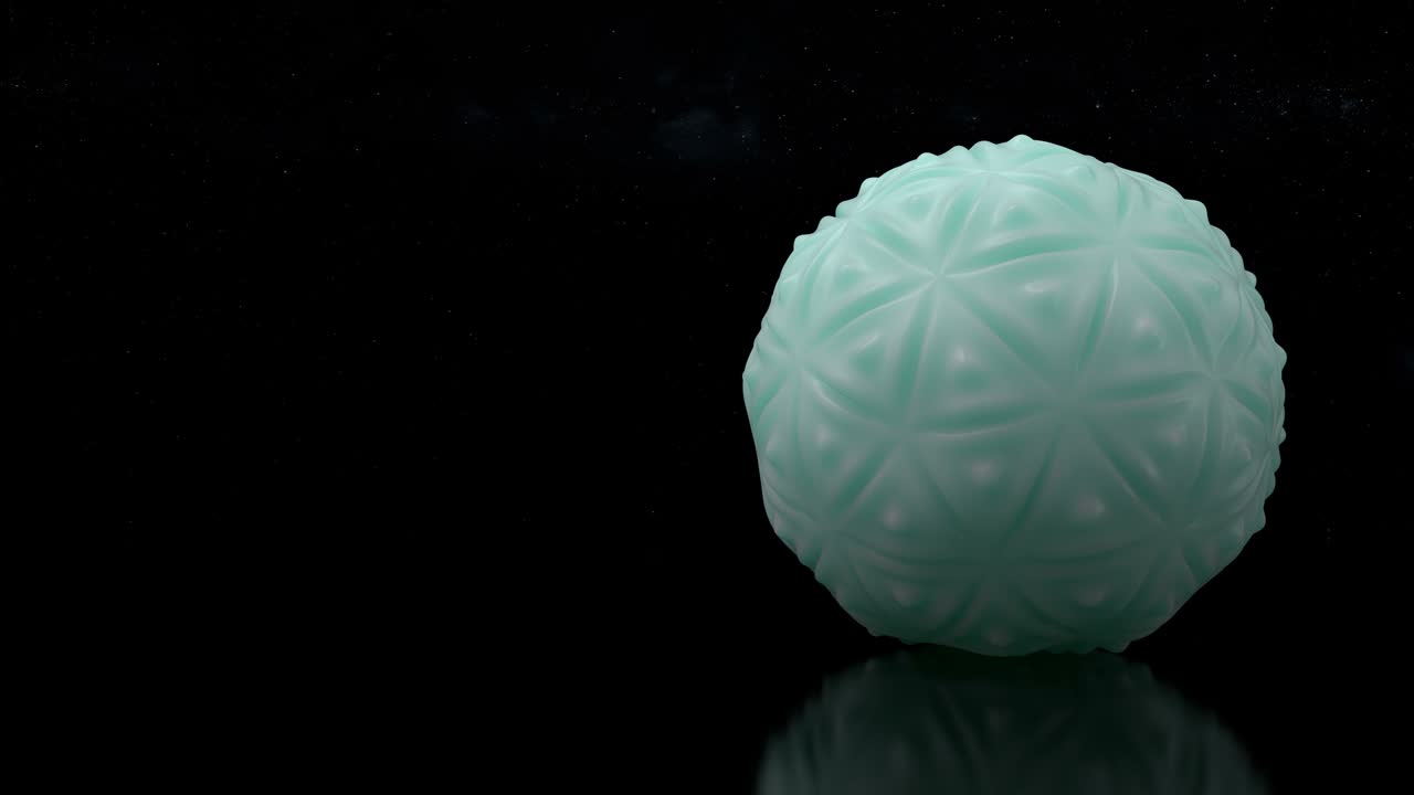 diseño en bucle 3d de bolas elásticas geométricas futuristas en el fondo del universo. vista panorámica de esferas de goma rodantes.