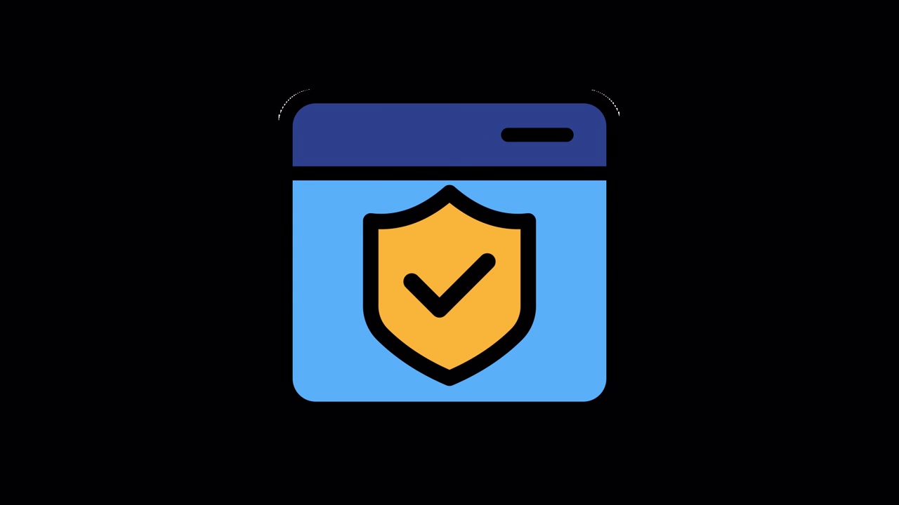 Animated Cyber Security Shield Icon Breaking and Repairing