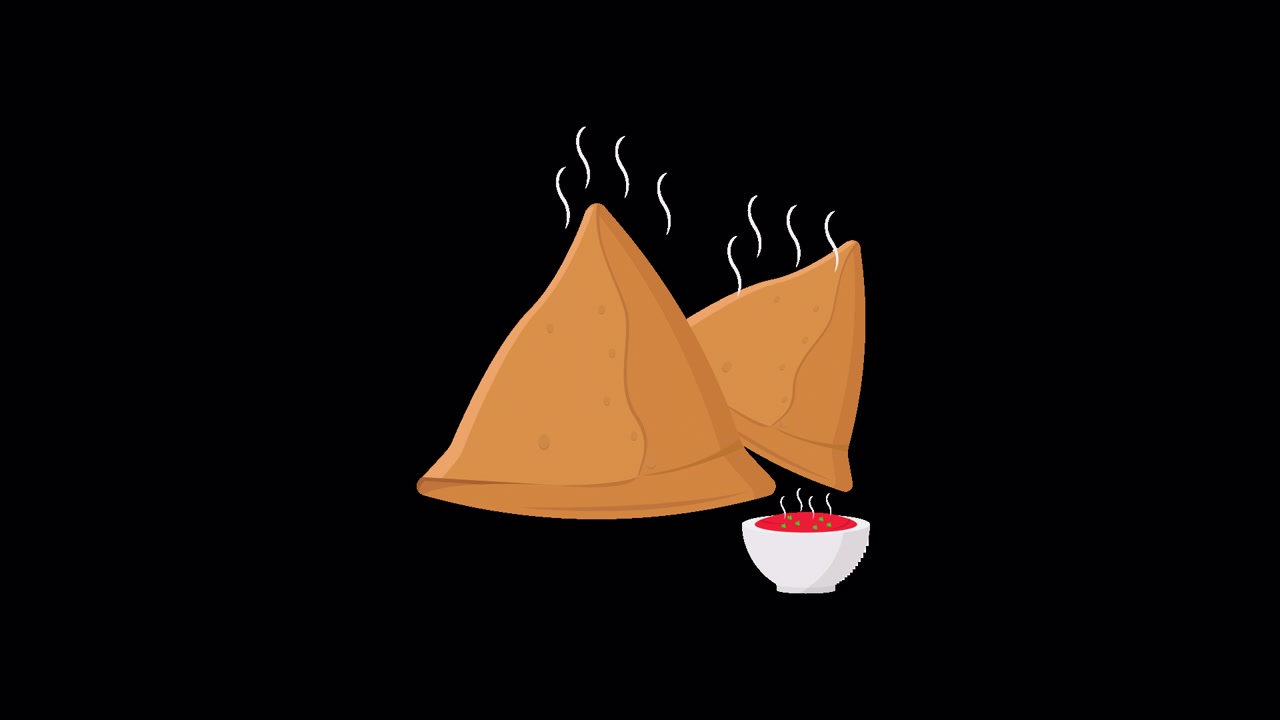 Samosa Fumanti Animati con Salsa d'Accompagnamento