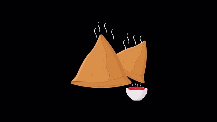 Samosa Fumanti Animati con Salsa d'Accompagnamento