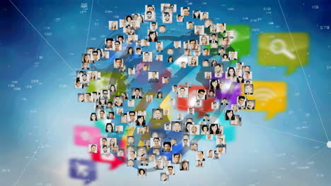 회전 하는 지구 위 에 있는 사람 들 의 그림 의 애니메이션