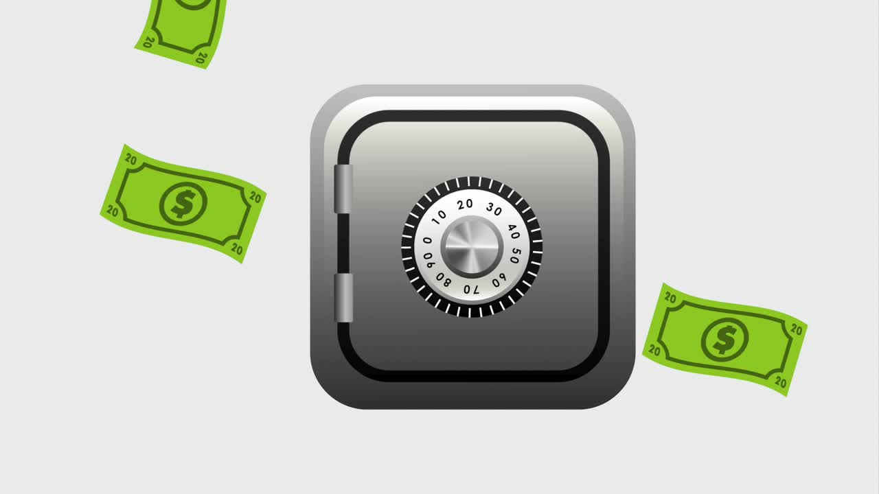 cassetta di sicurezza monete e banconote in caduta dollaro