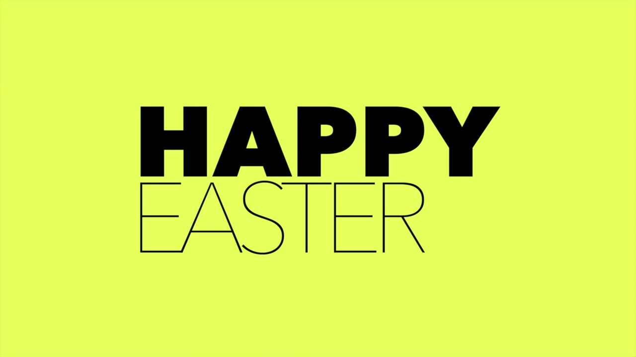 Semplice testo giallo "Buona Pasqua" su sfondo neutro