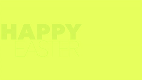 simple texto amarillo de feliz pascua en un fondo sencillo
