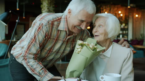 senior couple celebrating a special occasion