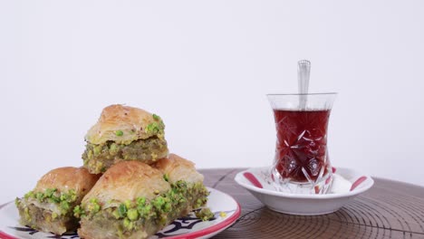 baklava and turkish tea