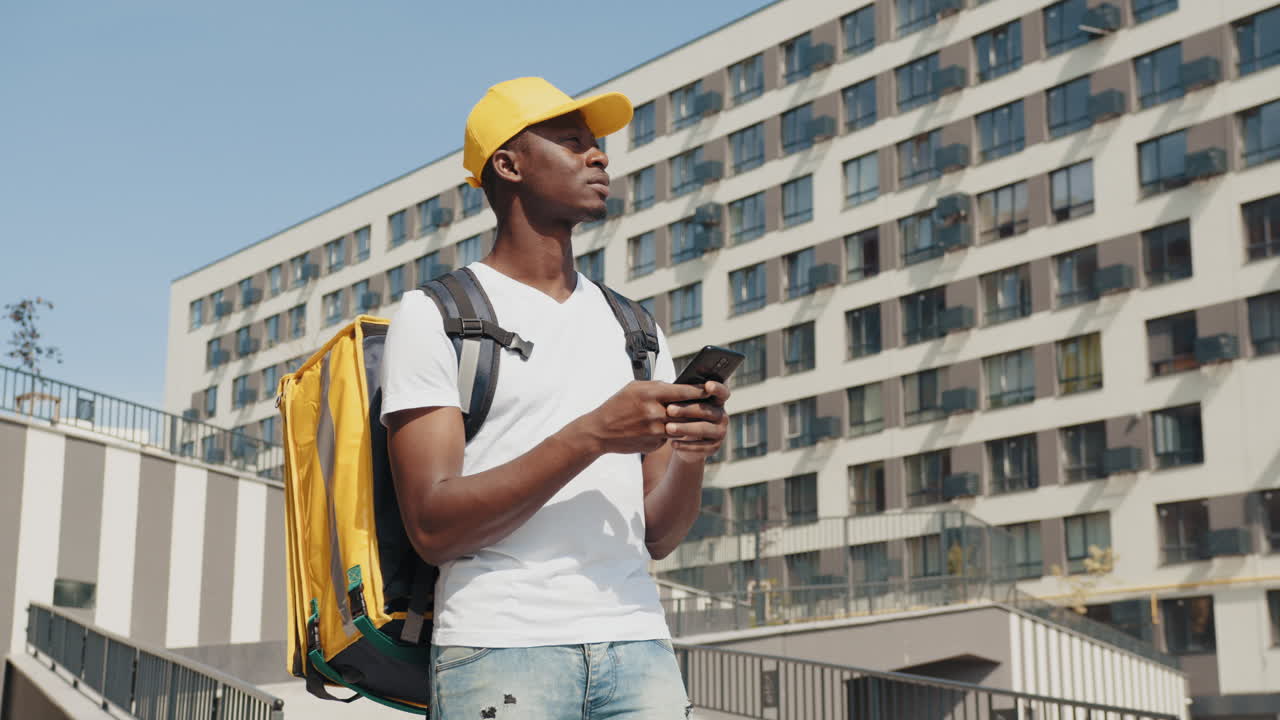Delivery Person in Urban Setting