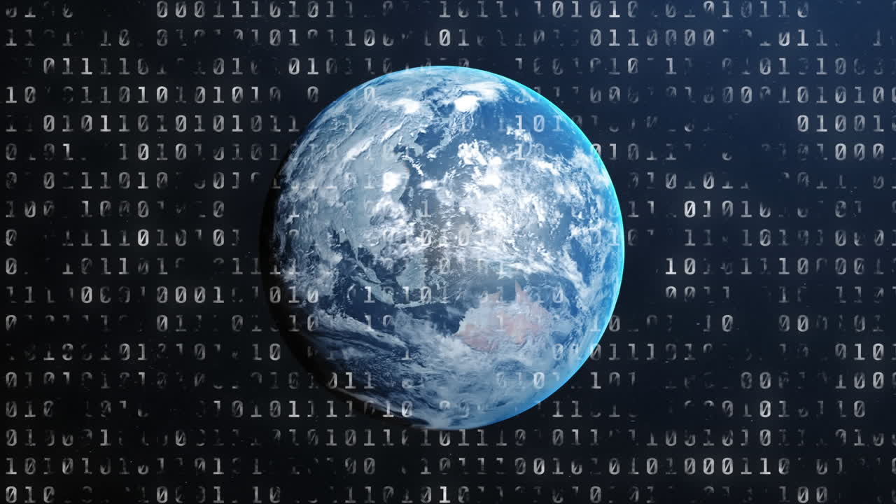 지구 위의 디지털 이진 숫자입니다.