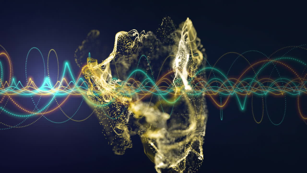 animación del procesamiento de datos digitales sobre una malla brillante de conexiones