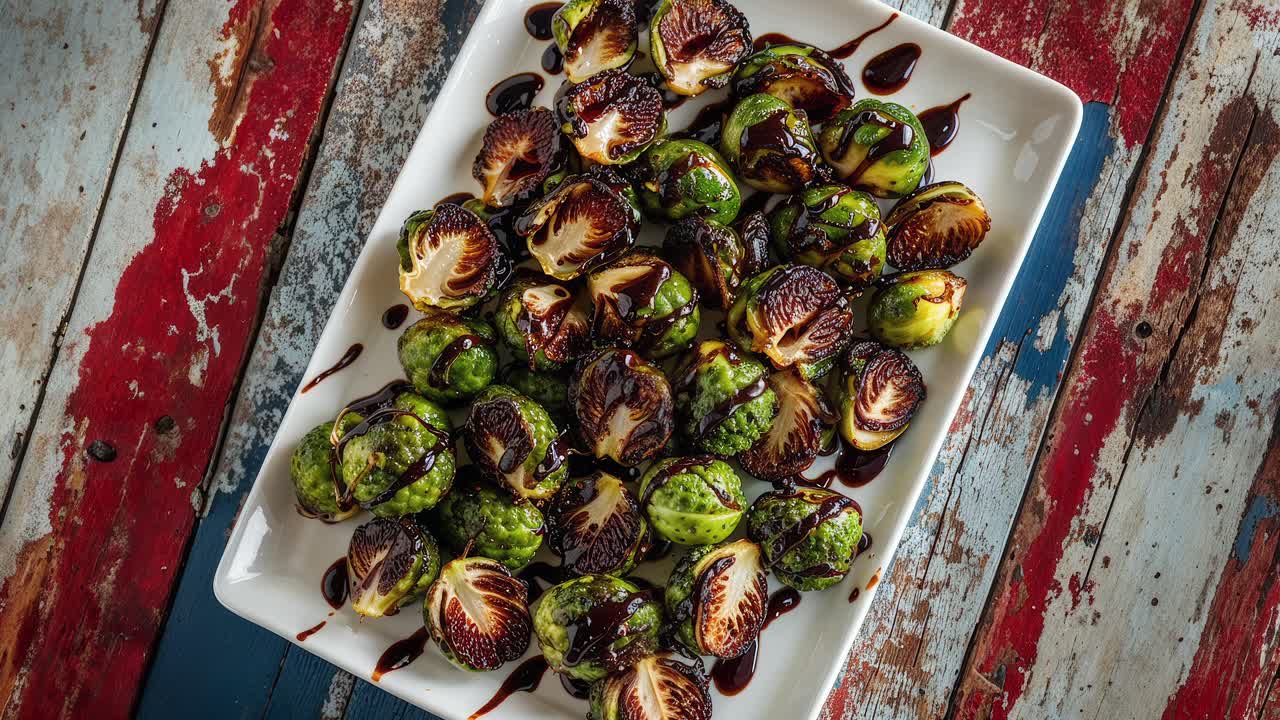 Broccoli di Bruxelles arrostiti con glassa balsamica