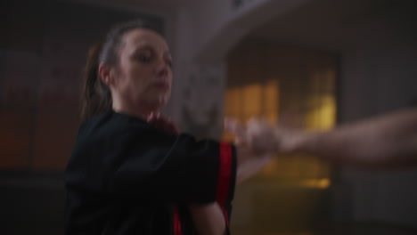 women practicing martial arts