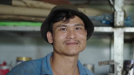 portrait of a worker in a workshop