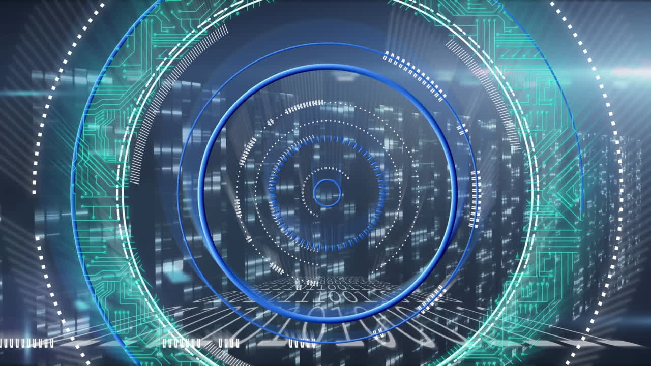 빛의 반점 위에 데이터 처리의 애니메이션