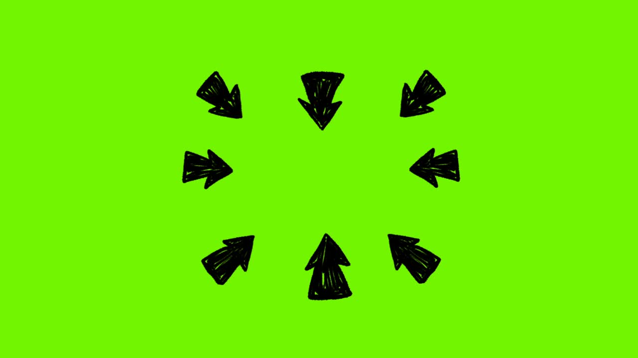 animación de la flecha apuntante dibujada a mano.